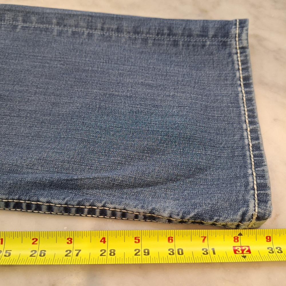 BKE Tyler Straight Leg Jeans‎ Mens 33R Medium Wash Contrast Stitch Denim Casual - Picture 4 of 11